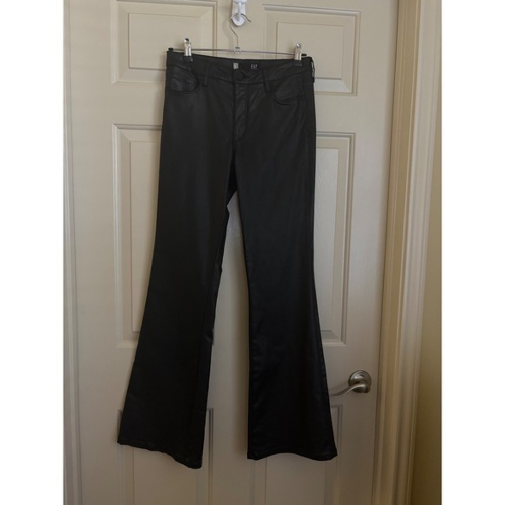 KUT from the Kloth Ana Fab Ab Black Coated High Rise Flare Jeans Size 6 - Picture 2 of 7